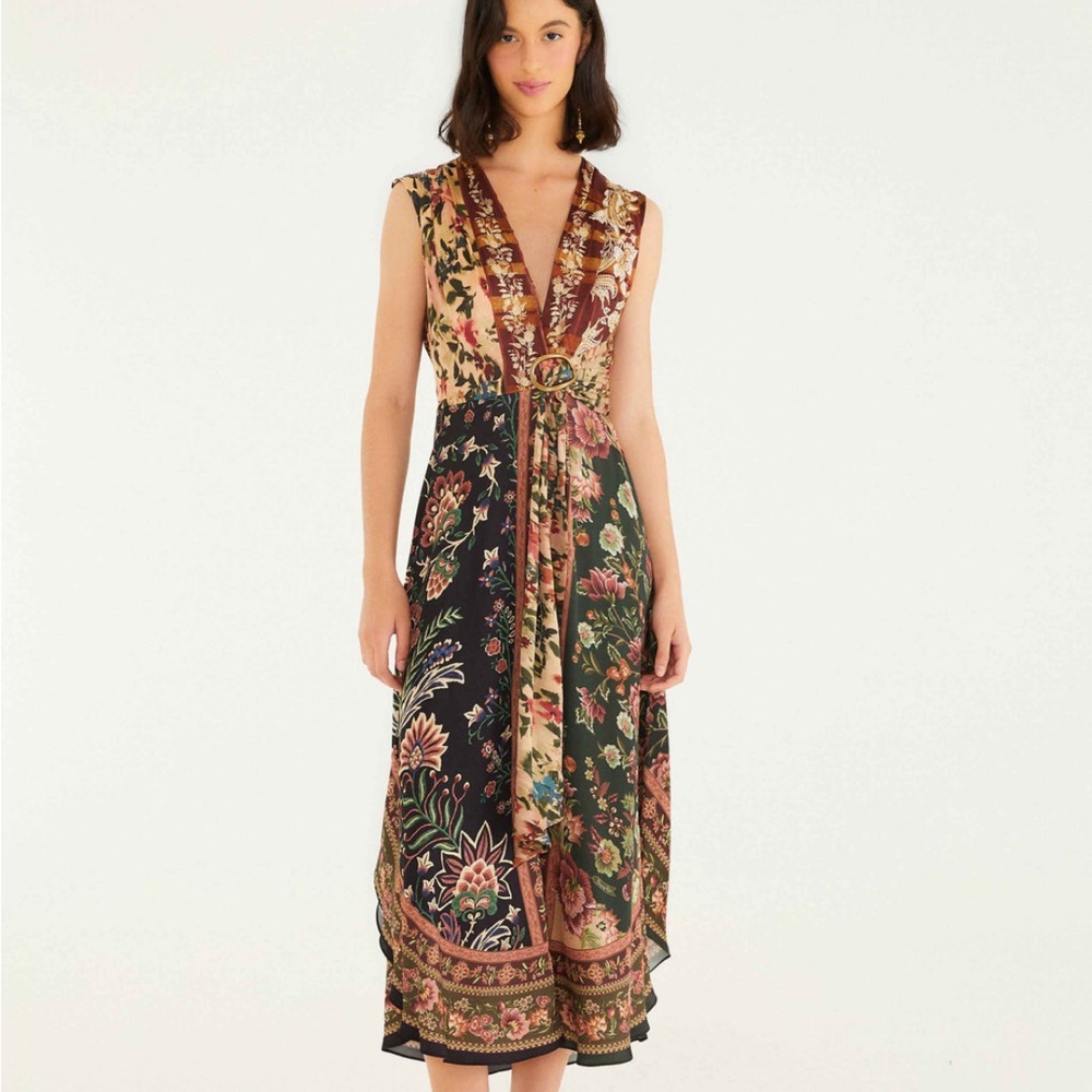 FARM Rio Multicolor Floral Midi Dress NWT